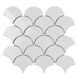 Керамическая мозаика Fan Shape White Glossy (BF1911) 293х274х6