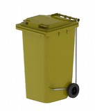 Контейнер мусорный 240 л с педалью и крышкой (Желтый)