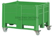 Крупногабаритный контейнер 1200х1000х900 мм сплошной на колесах  (Зеленый)