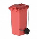 Контейнер мусорный 120 л с педалью и крышкой (Красный)