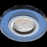 Светильник встраиваемый Ecola DL1650 MR16 GU5.3 круг стекло Голубой/Хром 25x95 FL1650EFF