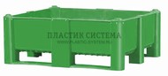 Крупногабаритный контейнер 1200х1000х440 мм сплошной (Зеленый)