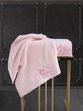 Комплект махровых полотенец "KARNA" VIOLA 50х90-70х140 см цвет светло-розовый