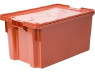 Вкладываемый ящик 600х400х300 мм сплошной с  крышкой  (Оранжевый)
