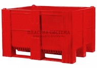 Крупногабаритный контейнер ACE 1200х1000х740 мм сплошной (Красный)