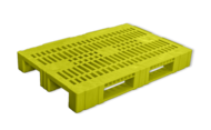 Поддон полимерный 1200х800х150 м перфорированный на 3-х полозьях (Желтый)