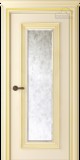 Межкомнатная дверь Палаццо 1 (остекленное) Эмаль слоновая кость патина золото - 2,0х0,6