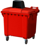 Передвижной мусорный контейнер 1100л с капюшоном для раздельного сбора мусора (Красный)