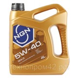 Масло моторное синтетическое NGN 5W-40 GOLD SN/CF 4 литра