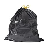Мешки для мусора ПВД 35л с завязками, 15мкм, 15шт в рулоне, черные