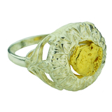 Кольцо из серебра с золотым самородком "Светлана"