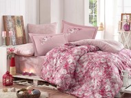 Комплект постельного белья 2 спальный (Евро) сатин "ROMINA", розовый, 100% Хлопок