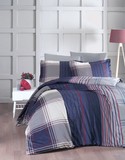 Комплект постельного белья DO&CO Сатин DELUX  ROXY 2 спальный Евро цвет синий