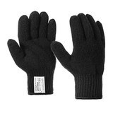Двойные шерстяные перчатки (70% шерсть + 30% акрил) черные