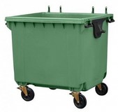 Контейнер мусорный передвижной 1100 л без крышки  (Зеленый)