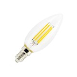 Лампа светодиодная Ecola свеча E14 6W 2700K 2K прозр. 96x37 филамент (нитевидная), 360° N4QW60ELC