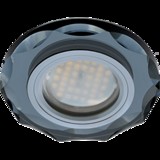 Светильник встраиваемый Ecola DL1653 MR16 GU5.3 стекло с вогнутыми гранями Черный/Черный хром 25x90 FB1653EFF