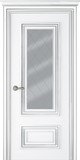 Межкомнатная дверь Палаццо 2 (остекленное) Эмаль белый патина серебро - 2,0х0,6