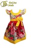 Платье детское из хлопка Яркие Розы Желтое