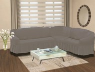 Чехол "BULSAN" на диван угловой правосторонний, 5 посадочных мест (2+3) цвет серый