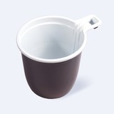 Чашка кофейная пластиковая одноразовая 200мл бело-коричневая 50/1500