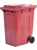 Пластиковый мусорный бак п/э (360л) (Красный)