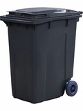 Пластиковый мусорный бак п/э (360л) (Серый)
