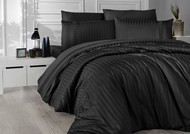 Комплект постельного белья DO&CO Сатин  жаккард DELUX NEW TREND 2 спальный Евро цвет черный