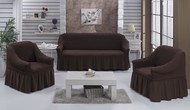 Комплект чехлов "BULSAN" для мягкой мебели, 3 предмета (3+1+1) цвет коричневый