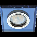 Светильник встраиваемый Ecola DL1651 MR16 GU5.3 квадратный стекло Голубой/Хром 25x90x90 FL1651EFF