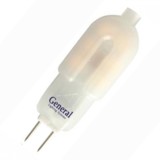 Лампа светодиодная General G4 12V 3W(150lm) 4500K 4K 38x12 пластик, матовый BL5 (упаковка 5 шт, цена за 1шт.) 652900