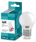 Лампа светодиодная IEK шар G45 E27 3W(210lm) 4000K 4K 78x45 матов. ECO LLE-G45-3-230-40-E27