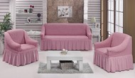 Комплект чехлов "BULSAN" для мягкой мебели, 3 предмета (3+1+1) цвет светло-розовый
