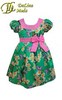 Платье Сакура Зеленое с Розовым
