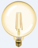 Лампа светодиодная General LOFT шар G125S E27 10W 2700K 2K 125x165 филамент (нитевид) золотая 655310