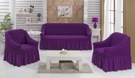 Комплект чехлов "BULSAN" для мягкой мебели, 3 предмета (3+1+1) цвет фиолетовый