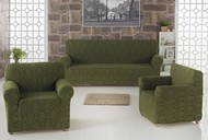 Чехол "KARNA" MILANO для мягкой мебели, 3 предмета (3+1+1) цвет зеленый