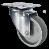 Термостойкое  чугунное поворотное колесо EM01 VKV 80. 80 мм