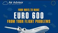 Выплата до 600 евро за задержку/отмену авиарейса