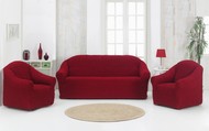Набор чехлов для дивана "KARNA" 3+1+1 , без юбки цвет бордовый