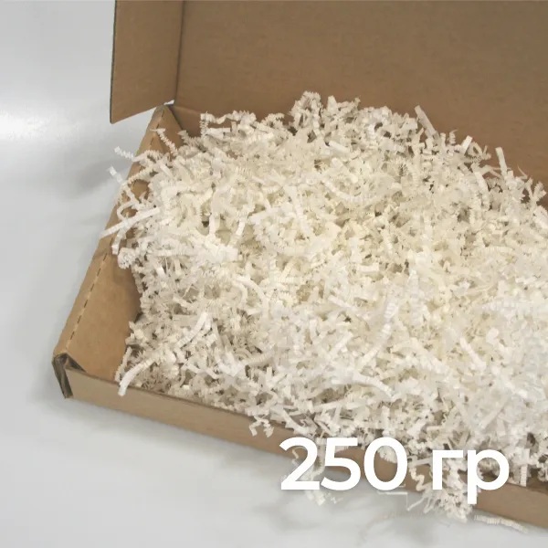 Бумажный наполнитель для коробок «Снежный белый», гофрированный, 250 г