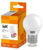 Лампа светодиодная IEK шар G45 E27 5W(450lm) 3000K 2K 78x45 матов. ECO LLE-G45-5-230-30-E27