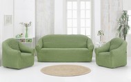 Набор чехлов для дивана "KARNA" 3+1+1 , без юбки цвет зеленый