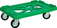 Тележка пластиковая 600х400 мм с резиновыми колесами (Зеленый)