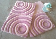 Набор ковриков для ванной DO&CO (60Х100 см/50x60 см) WAVE цвет пудра
