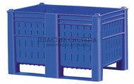 Крупногабаритный контейнер 1200х800х740 мм перфорированный (модель 800) (Синий)