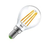 Лампа светодиодная Ecola шар G45 E14 6W 4000K 4K прозр. 78x45 филамент (нитевидная), 360° Premium N4PV60ELC