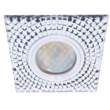 Светильник встраиваемый Ecola DL1658 MR16 GU5.3 Стекло прозр. мозаика зерк./хром 28x95 FC16SGECB