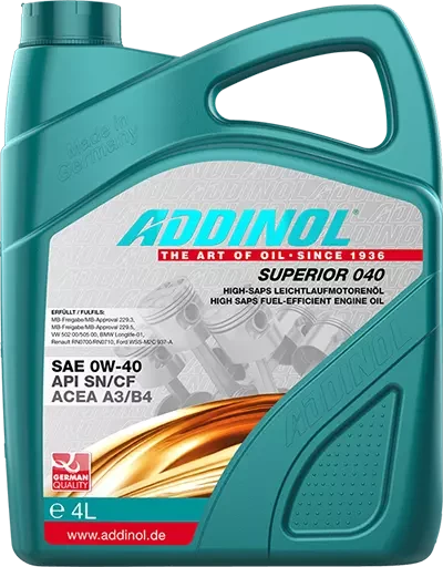 Моторное масло ADDINOL SUPERIOR 040 0W40 (4L) (72097925)