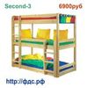 Трехъярусная кровать "Second 3” для взрослых, детей и подростков, из массива сосны